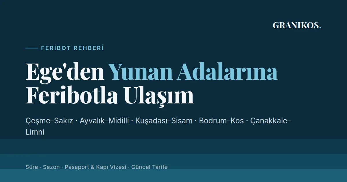 Çanakkale ve Ege'den Yunan Adalarına Feribot Rehberi