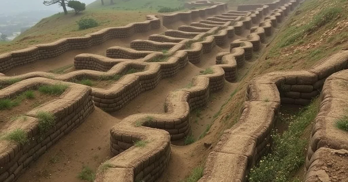 Conkbayırı bölgesindeki restore edilmiş orijinal Türk siperleri