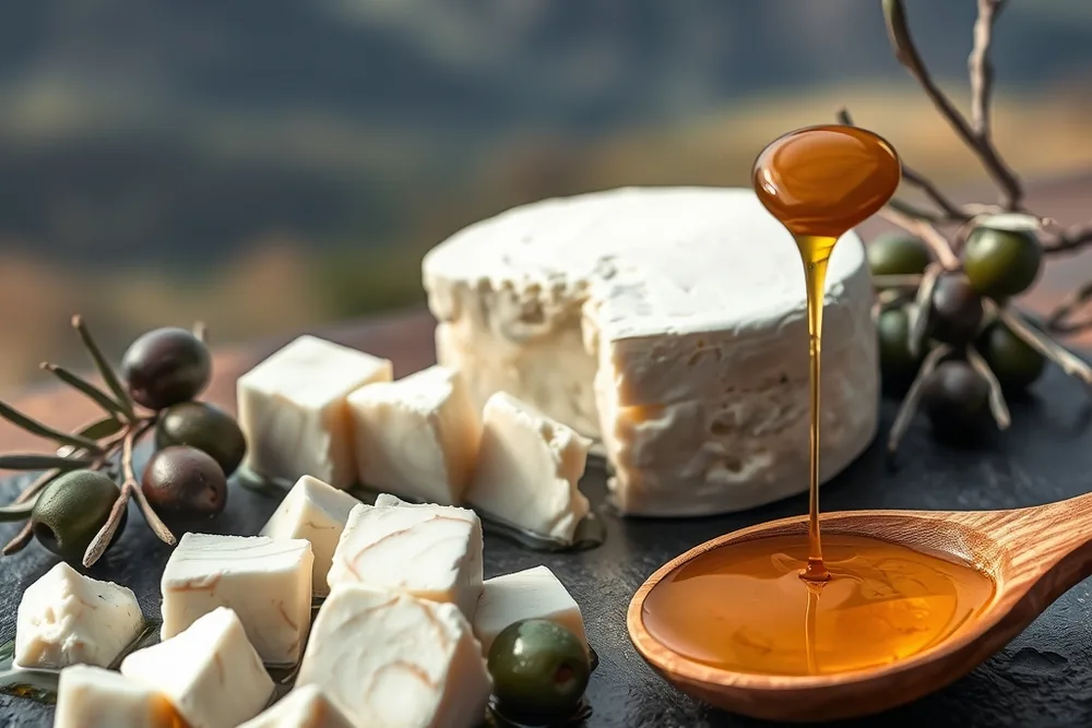 Ezine Peyniri: Türkiye'nin ilk AB tescilli beyaz peyniri, Kaz Dağları manzarası eşliğinde zeytin ve zeytinyağıyla