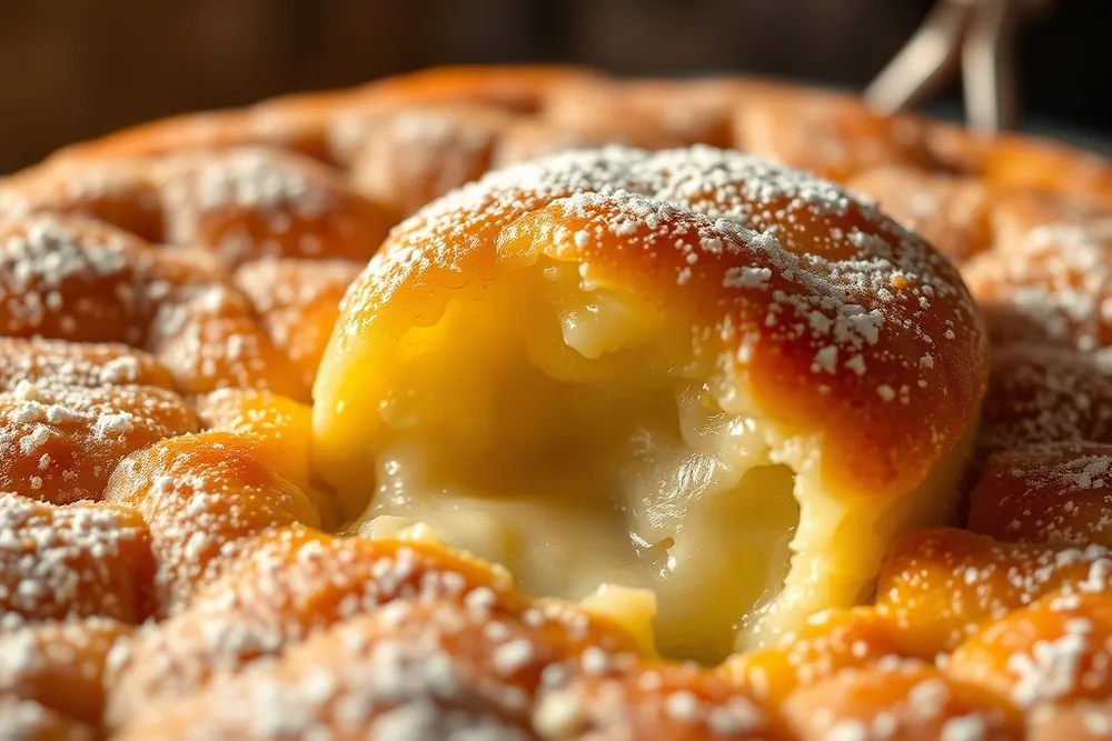 Fırınlanmış Çanakkale peynir helvası, altın kahverengi üst kabuk ve içinde uzayan eritilmiş peynir